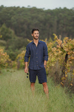 Load image into Gallery viewer, Navy Blue Linen Shirt