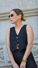 Load image into Gallery viewer, Black Linen Vest