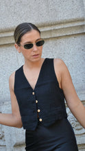 Load image into Gallery viewer, Black Linen Vest