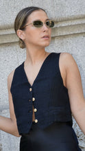 Load image into Gallery viewer, Black Linen Vest