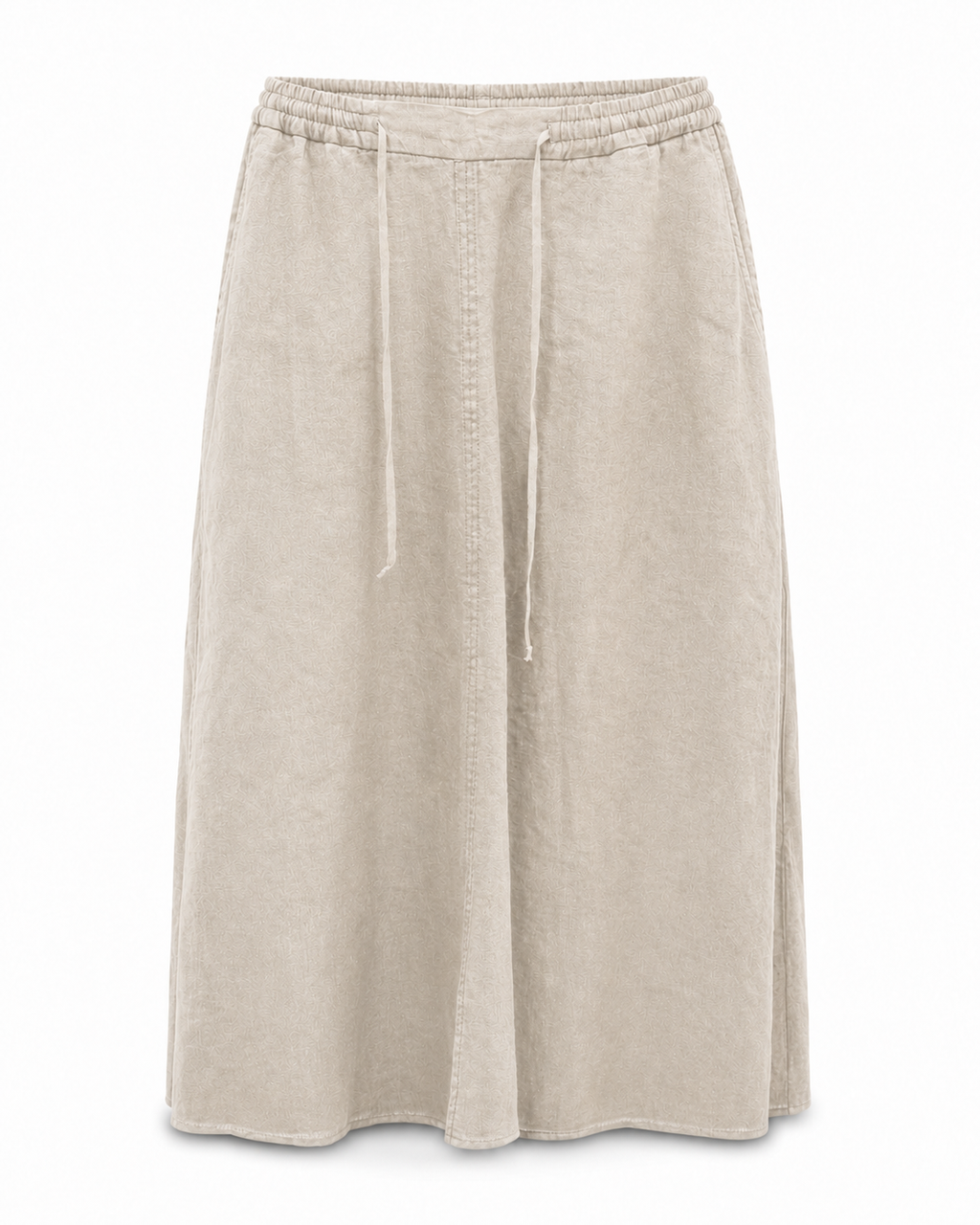 Linen Midi Skirt - Beige