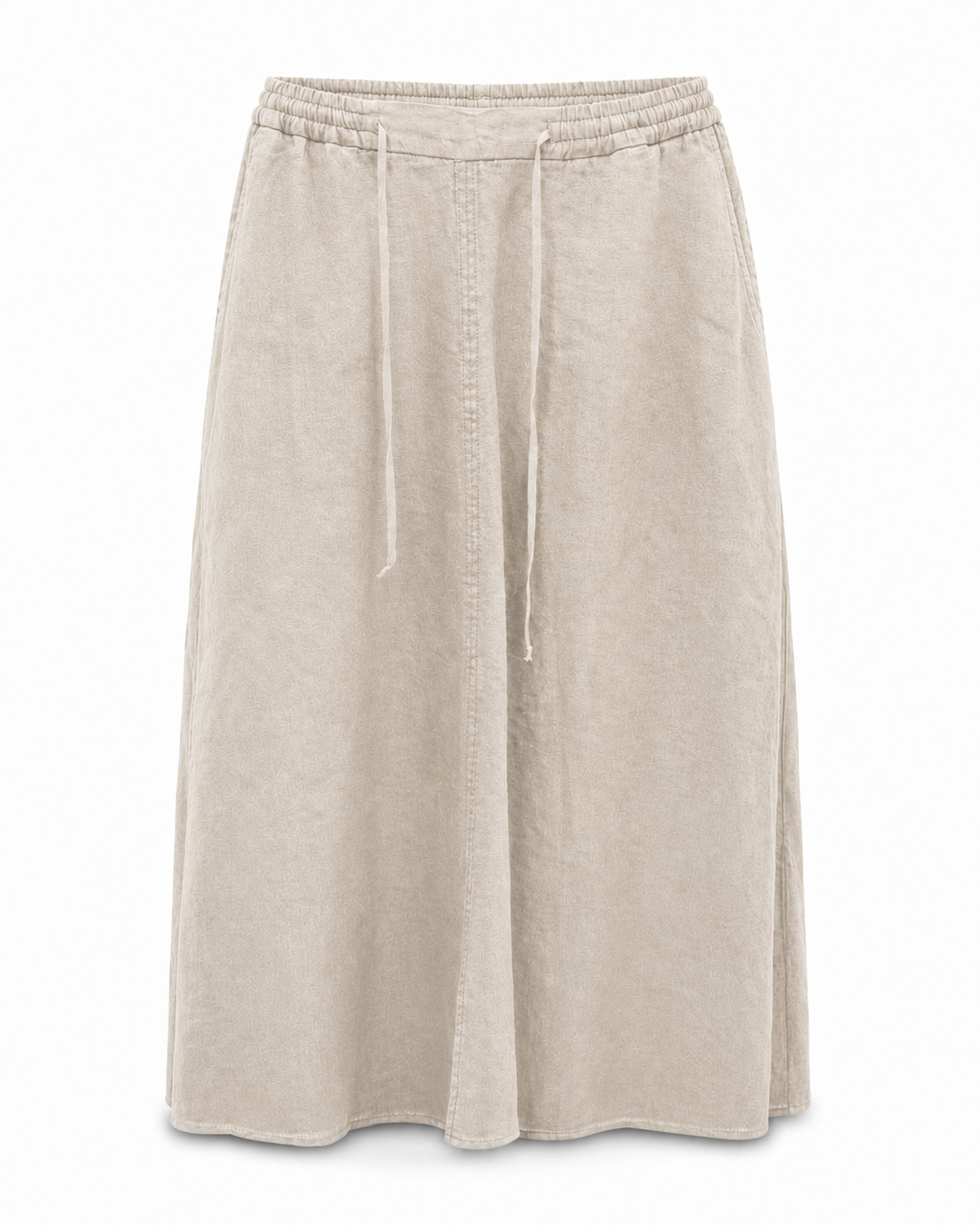 Linen Midi Skirt - Beige