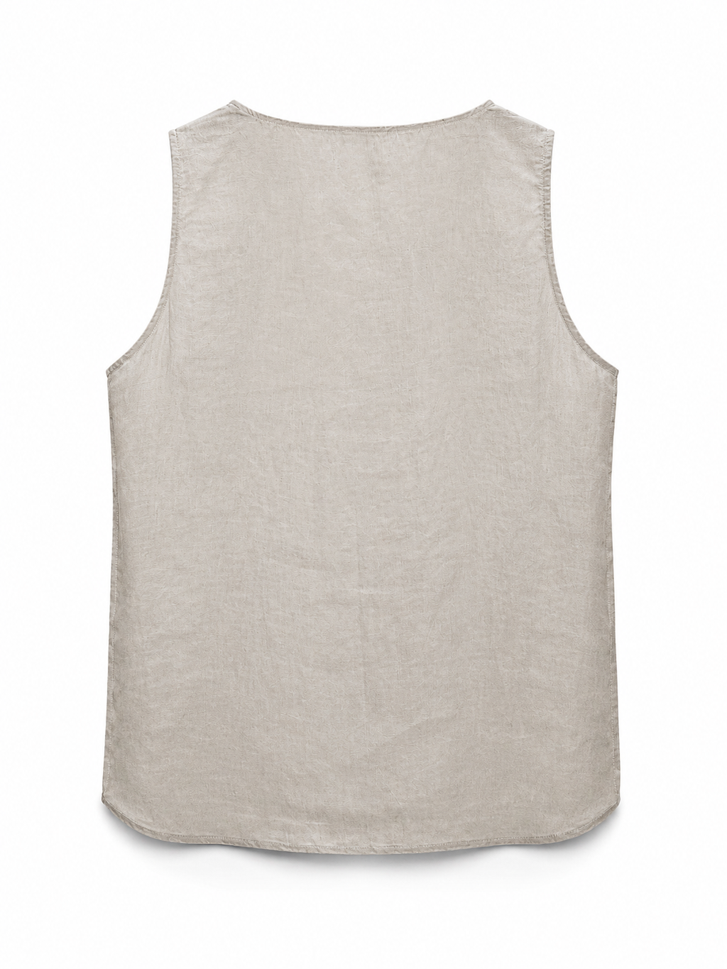 Sleeveless Linen Blouse - Beige