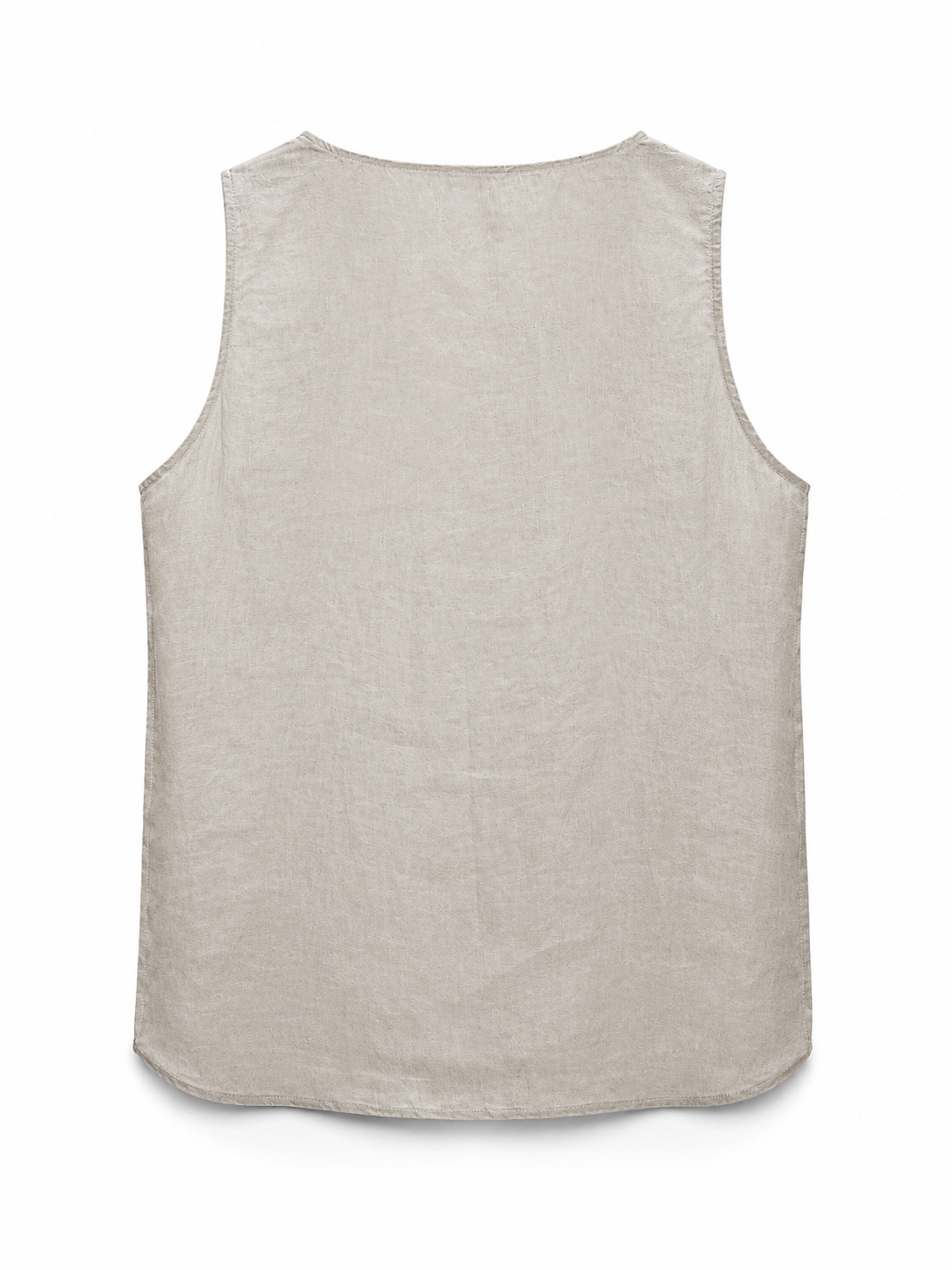 Sleeveless Linen Blouse - Beige