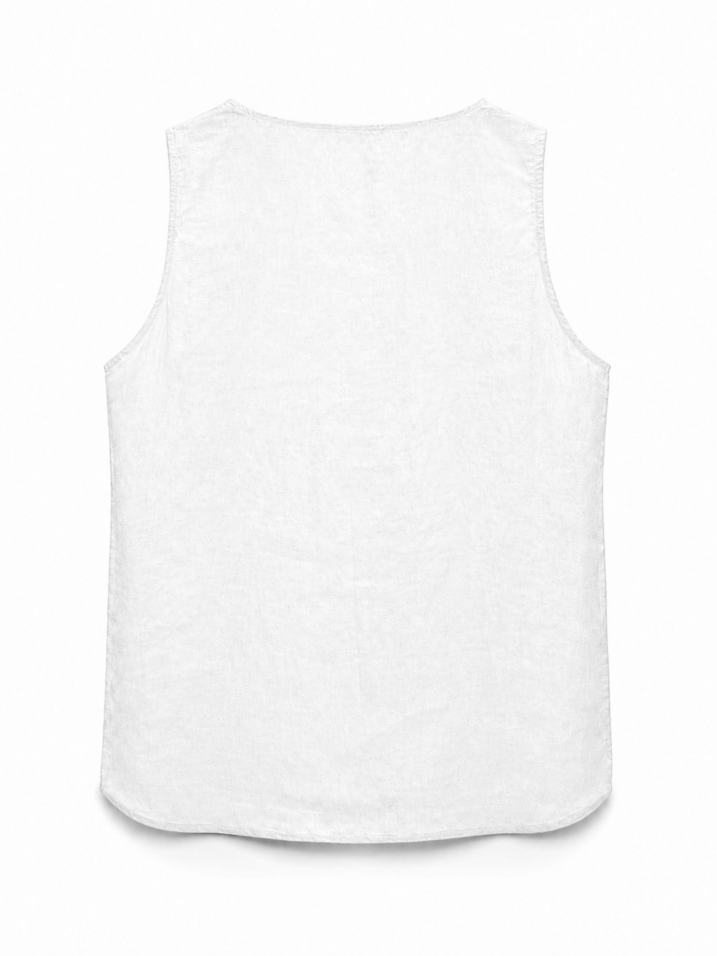 Sleeveless Linen Blouse - White
