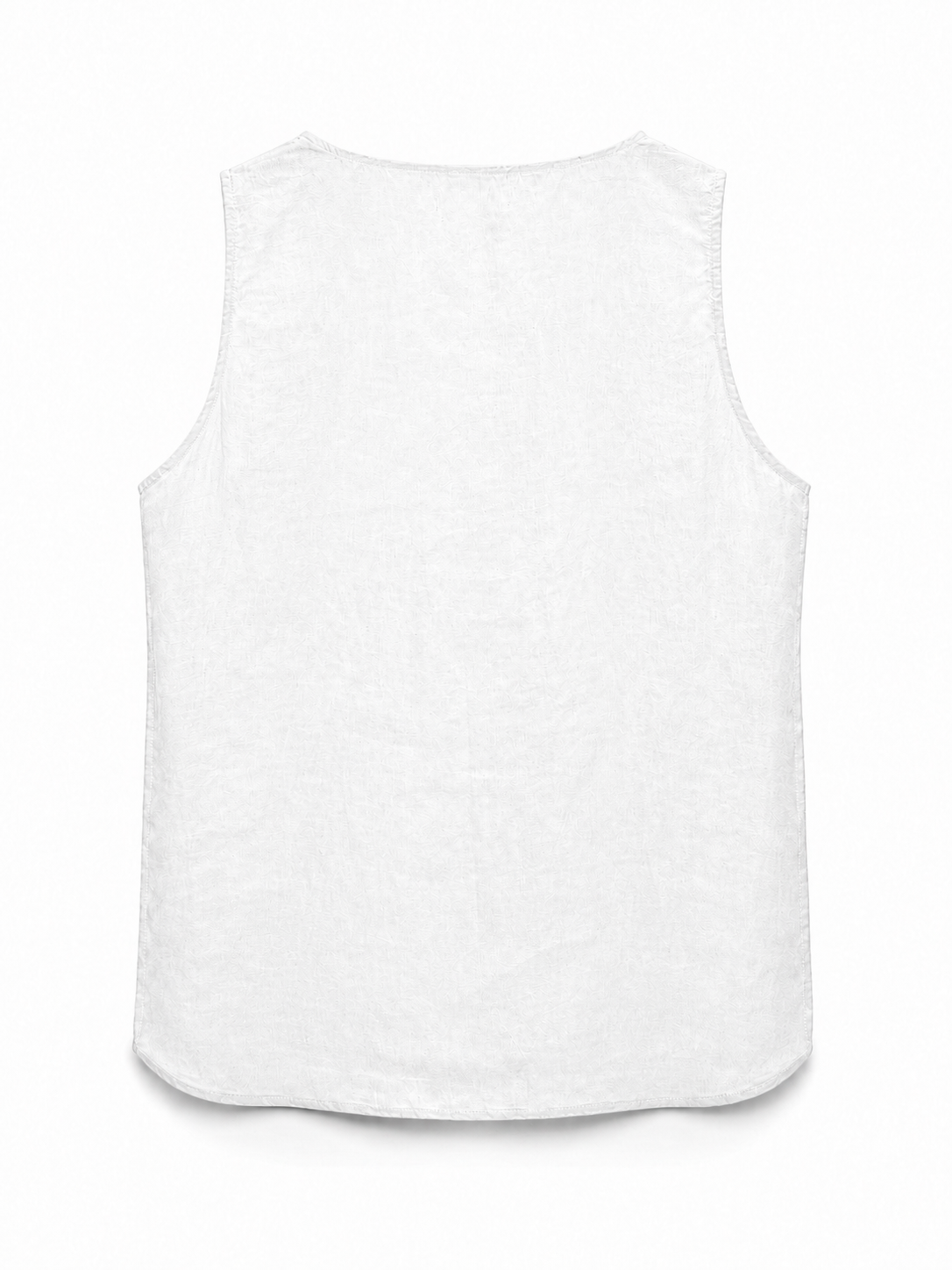 Sleeveless Linen Blouse - White