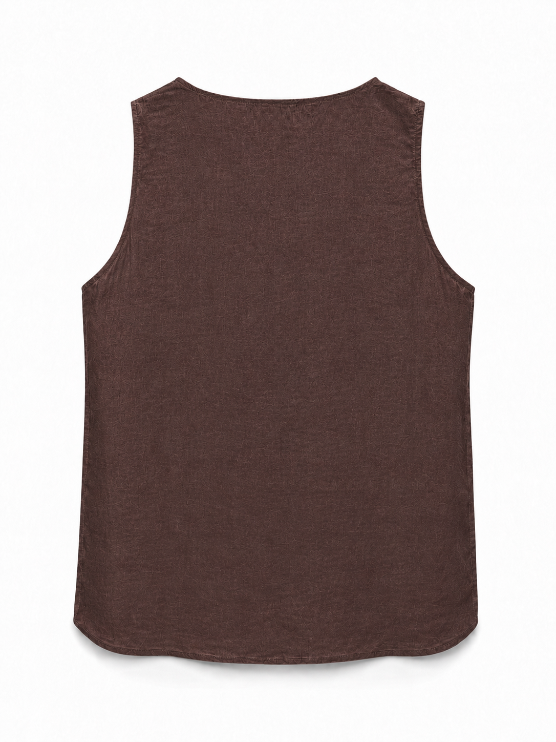 Sleeveless Linen Blouse - Brown