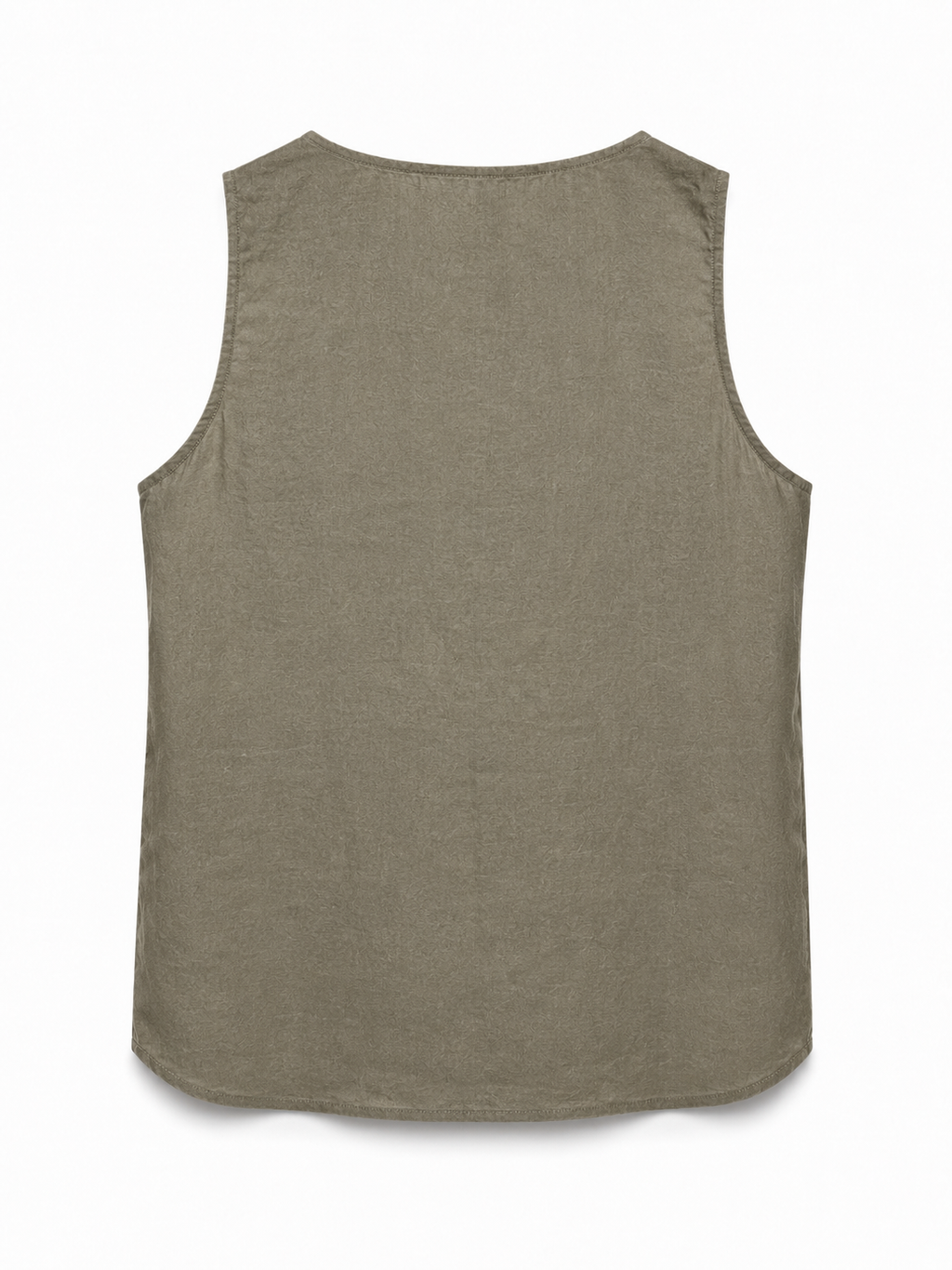 Sleeveless Linen Blouse - Khaki