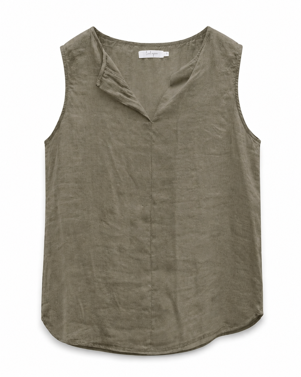 Sleeveless Linen Blouse - Khaki