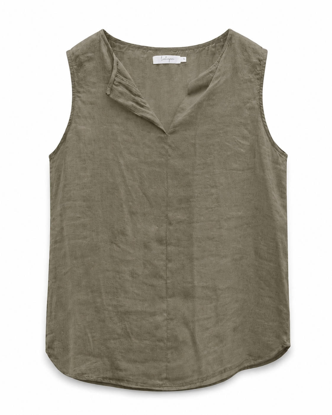 Sleeveless Linen Blouse - Khaki