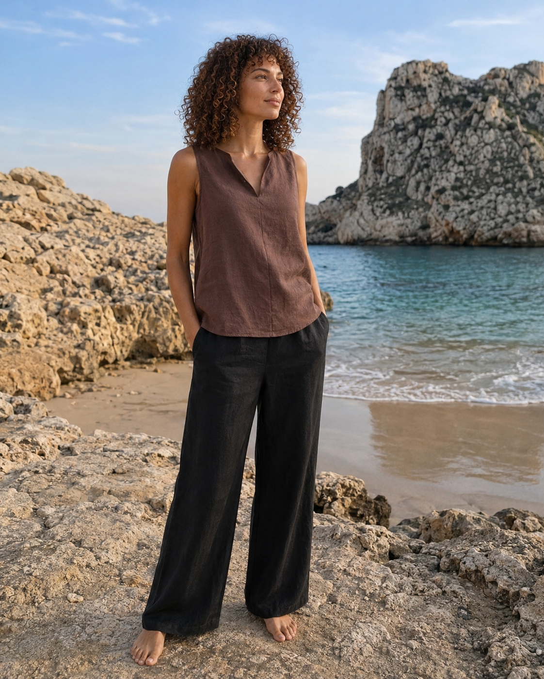 Cannes Wide-Leg Trousers - Black