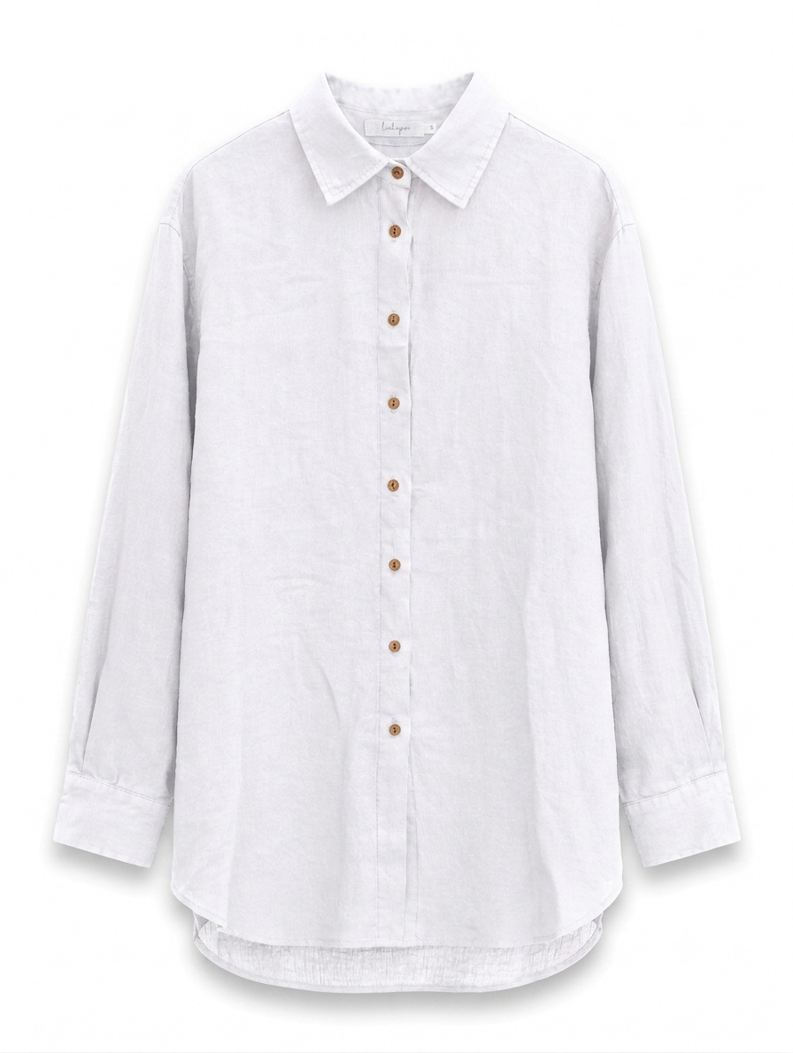 Oversized Linen Shirt - White