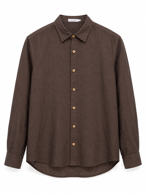 Linen Shirt — Brown