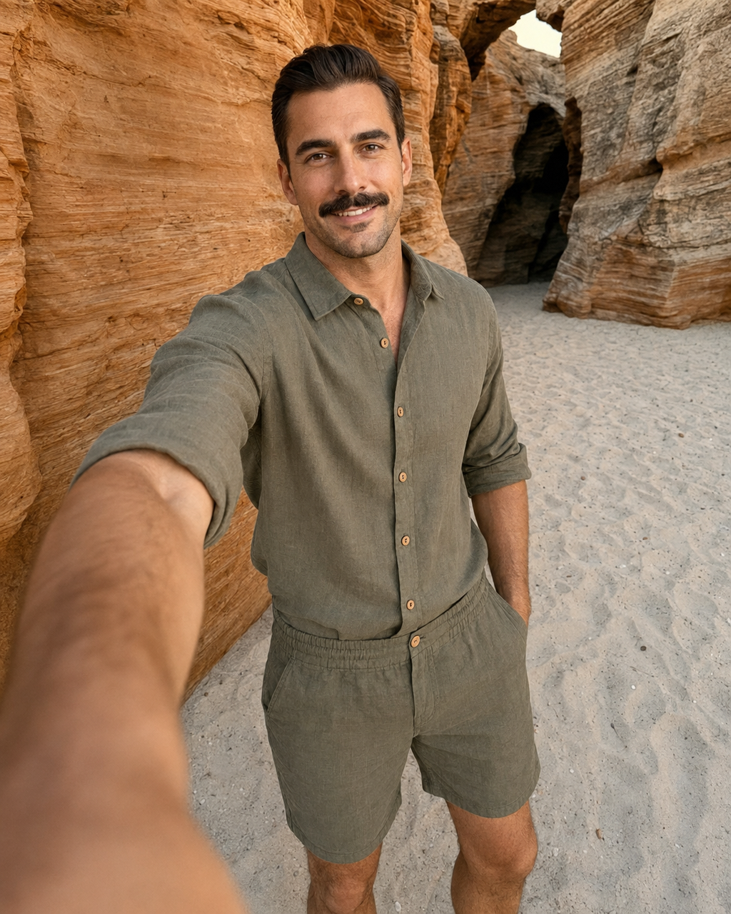 Linen Shirt — Khaki