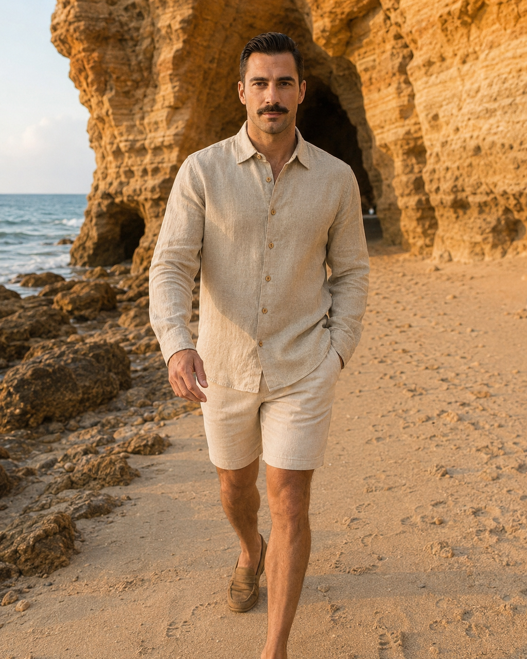 Linen Shirt — Beige