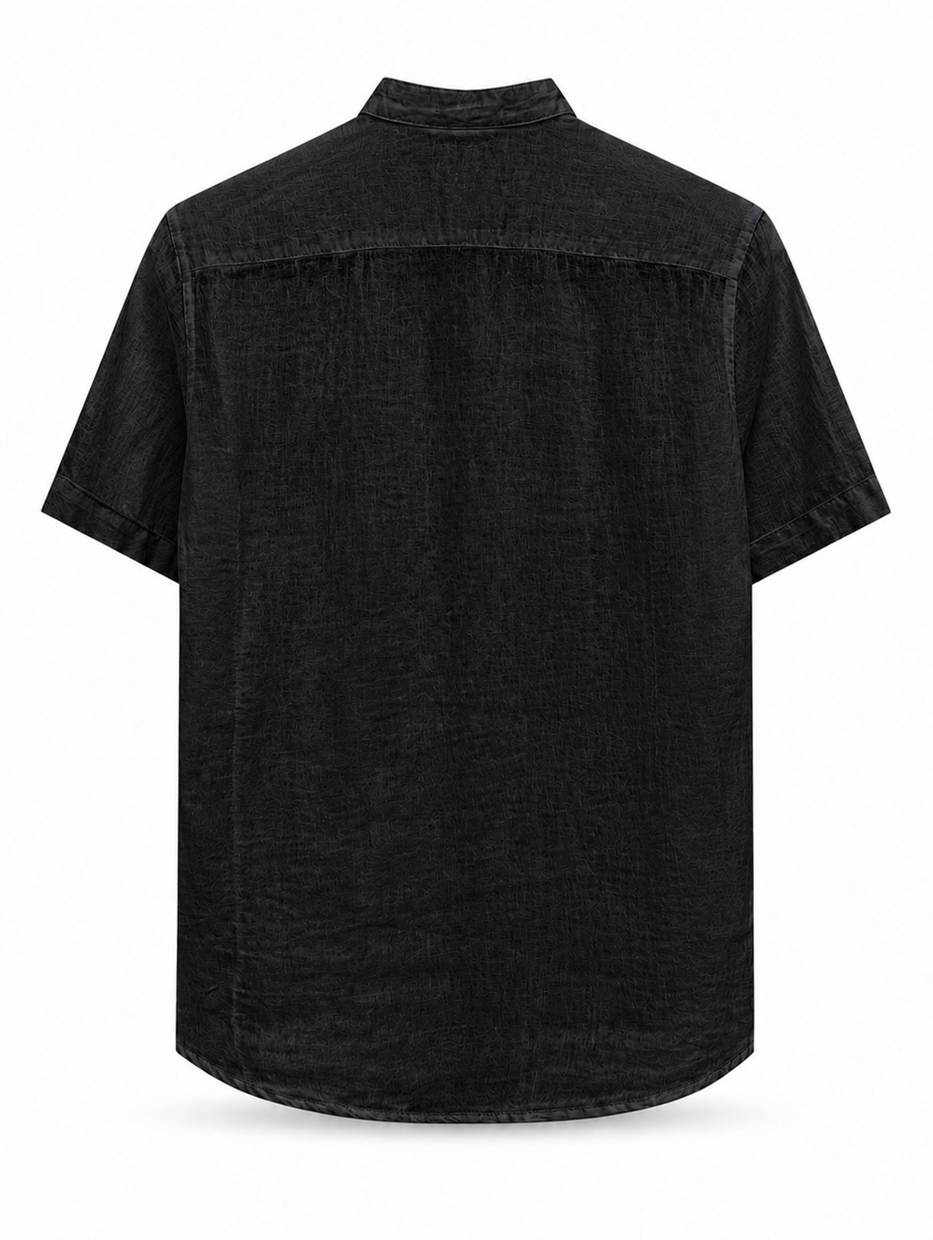 Linen Short Sleeve Shirt — Black