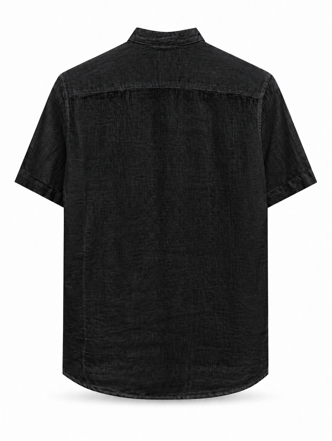 Linen Short Sleeve Shirt — Black