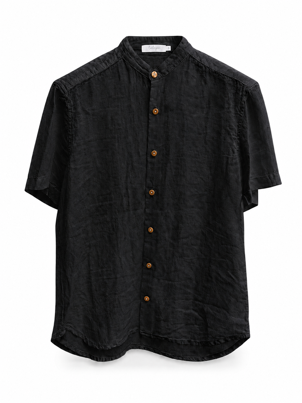 Linen Short Sleeve Shirt — Black