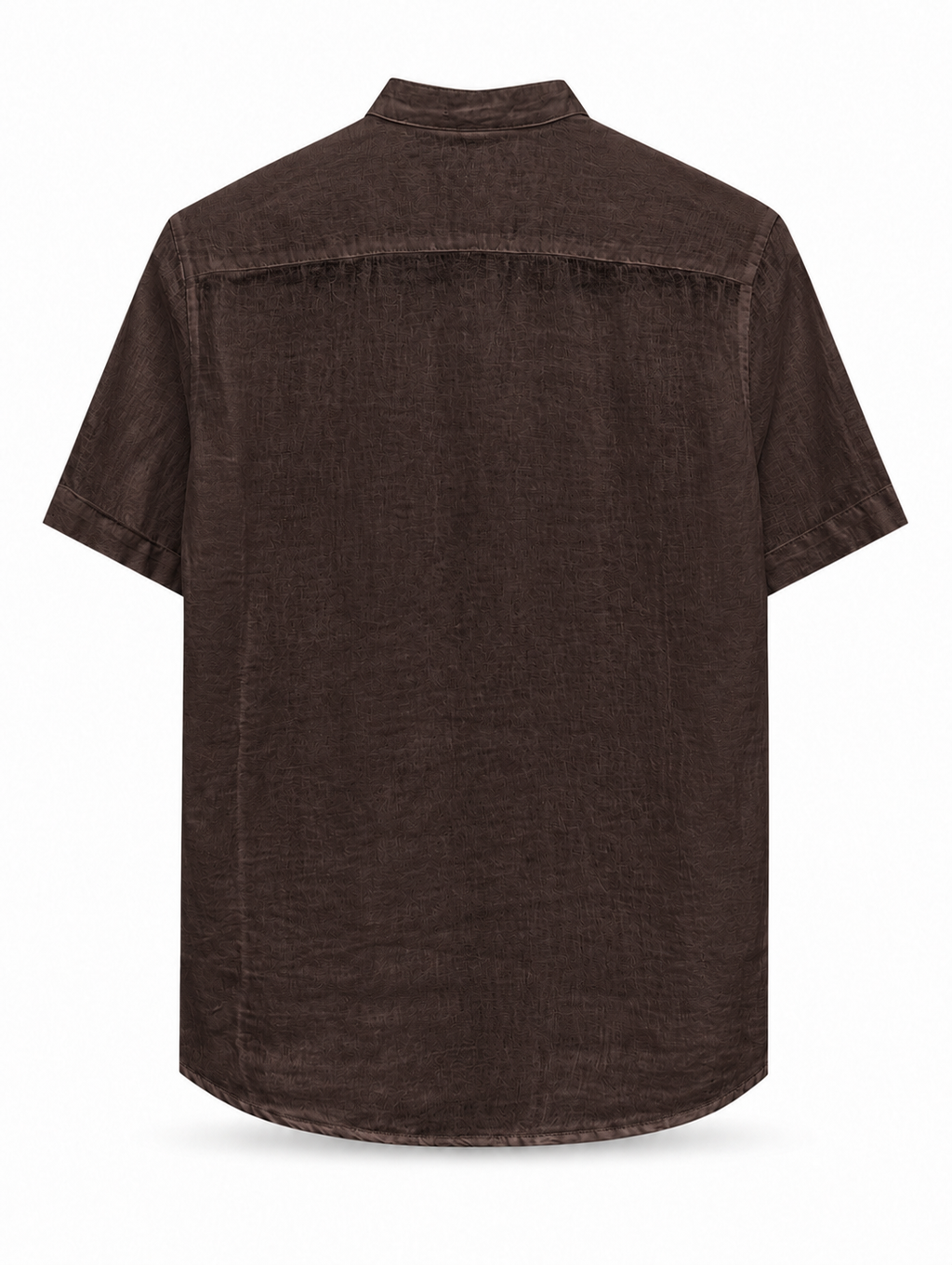 Linen Short Sleeve Shirt — Brown
