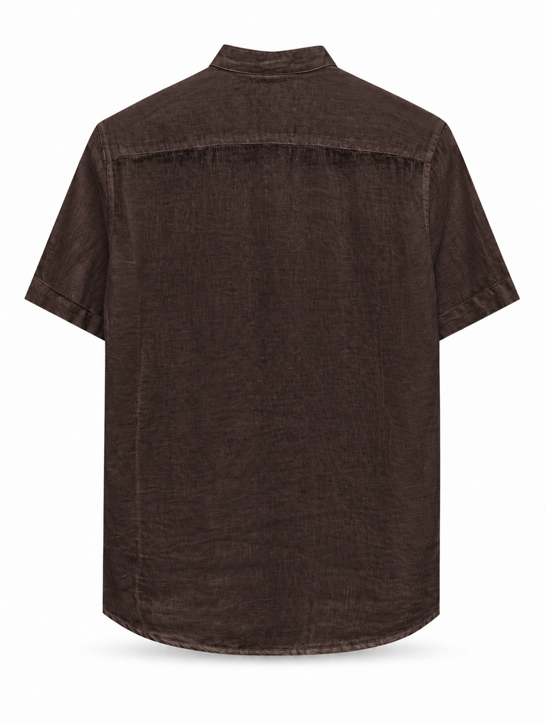 Linen Short Sleeve Shirt — Brown