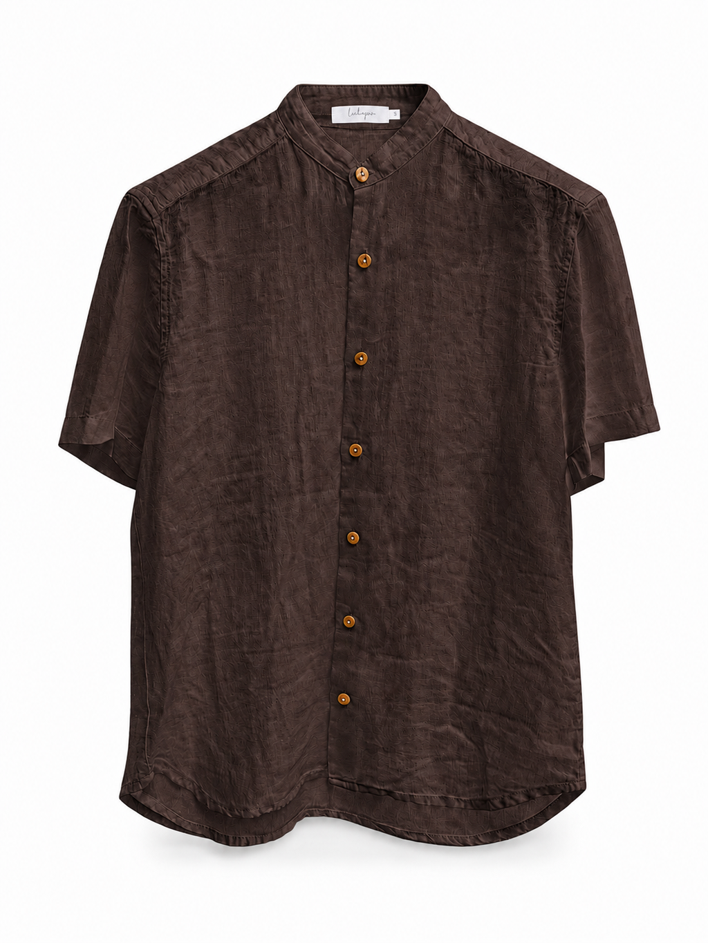 Linen Short Sleeve Shirt — Brown