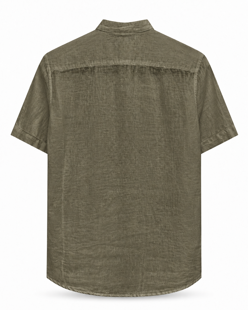 Linen Short Sleeve Shirt — Khaki