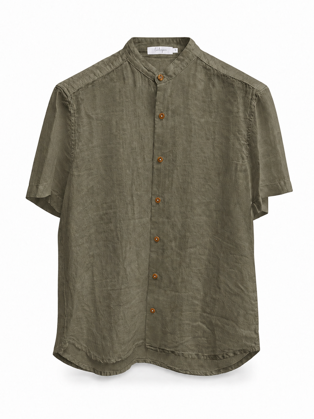 Linen Short Sleeve Shirt — Khaki