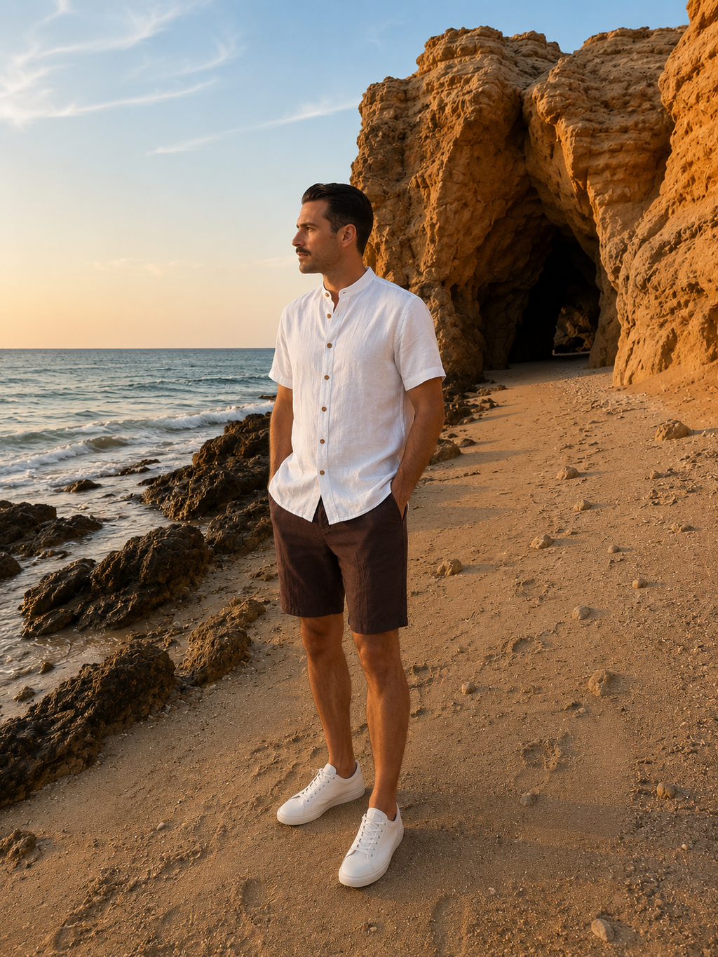 Linen Short Sleeve Shirt — White