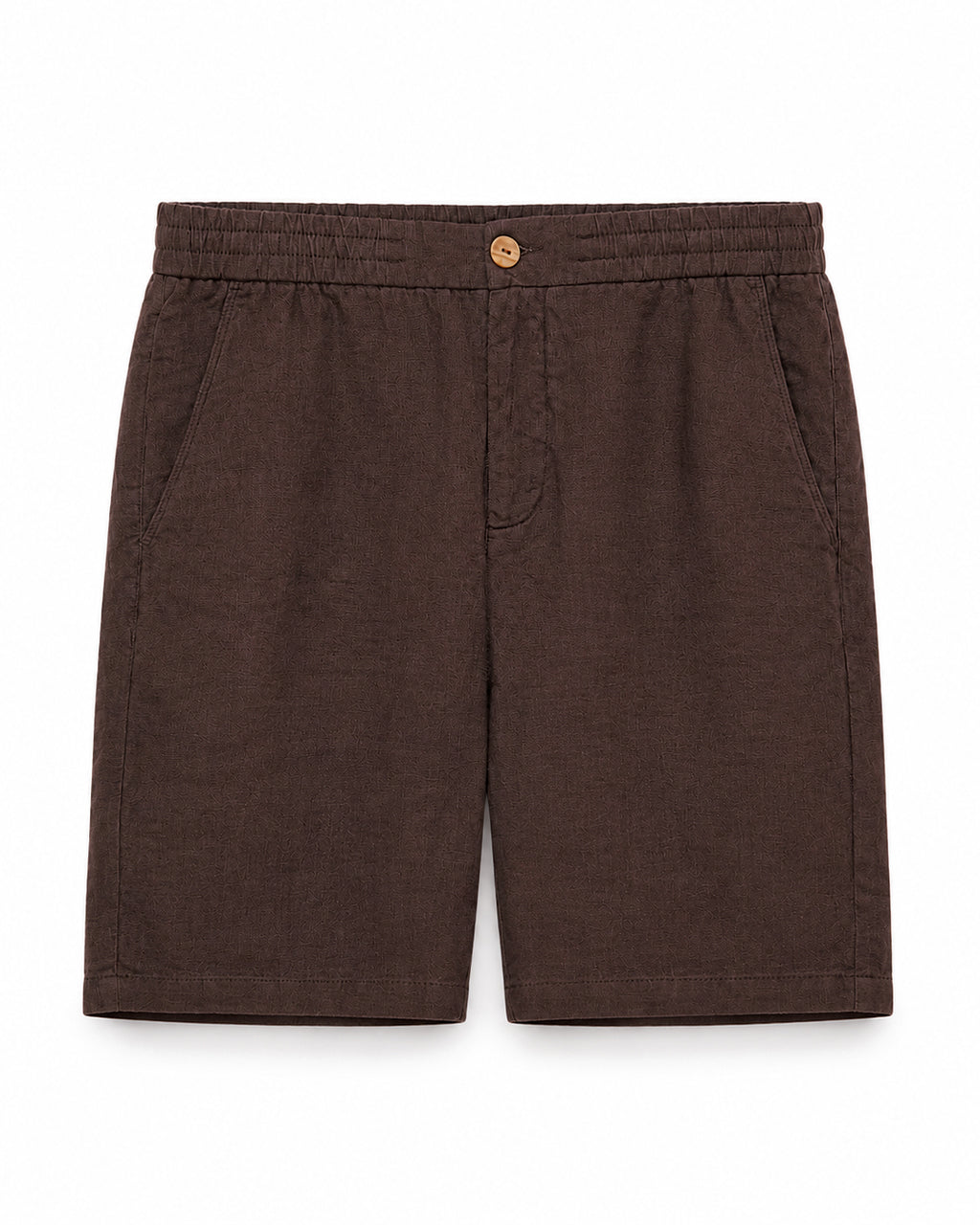 Linen Shorts — Brown