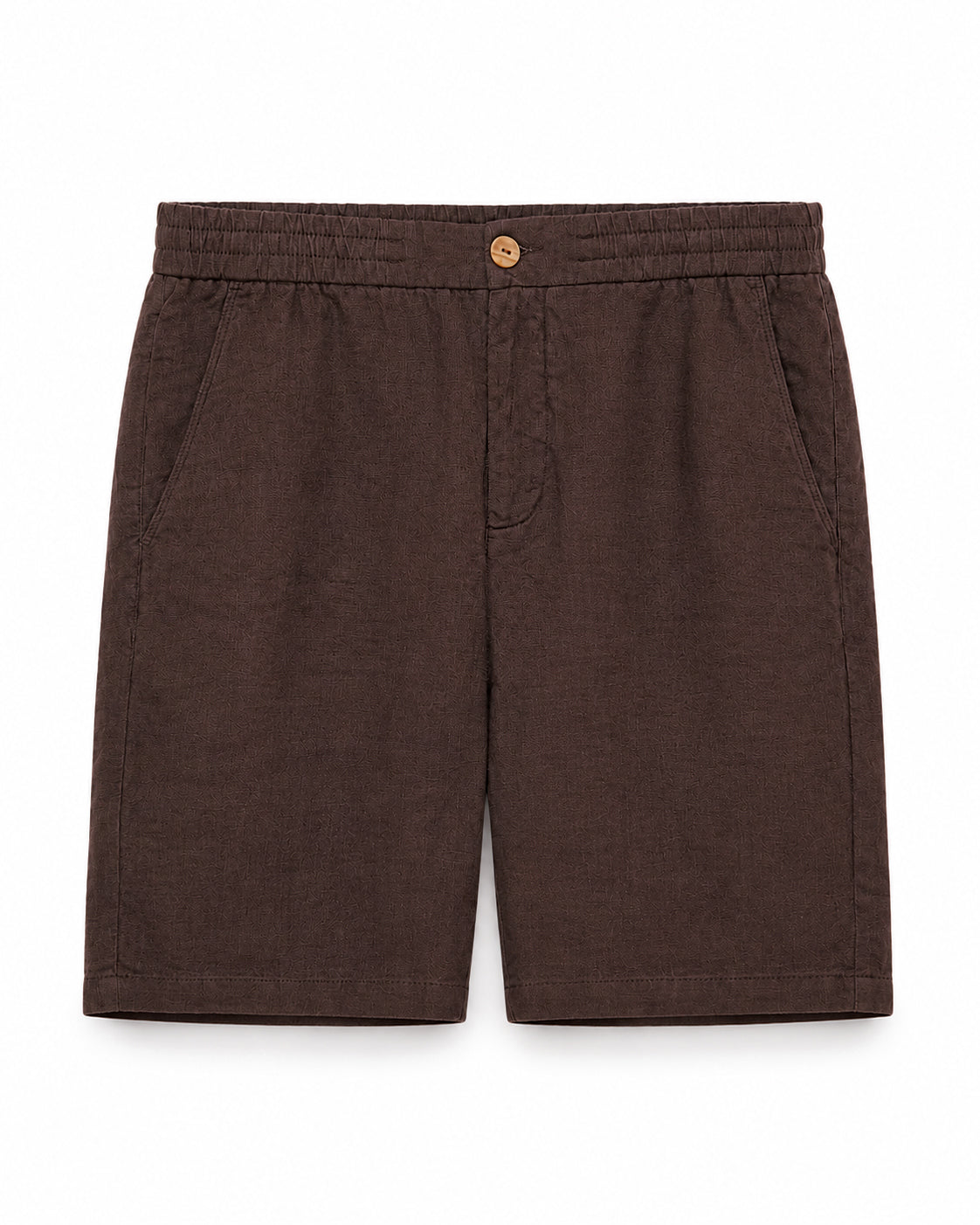 Linen Shorts — Brown
