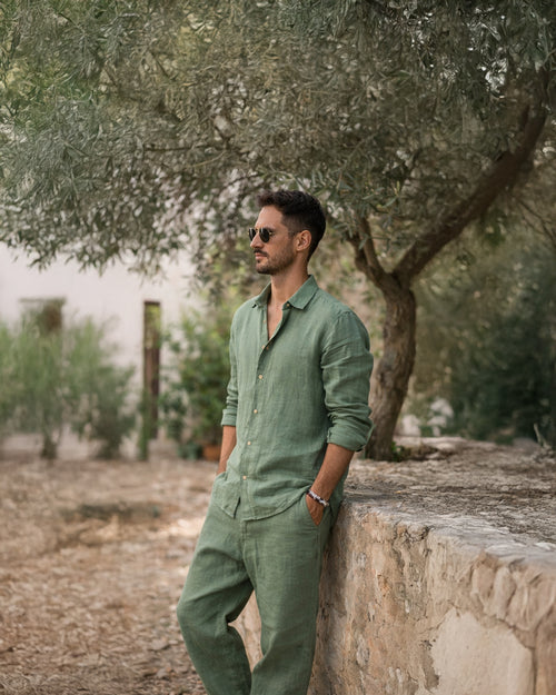 Linen Shirt — Mint Green