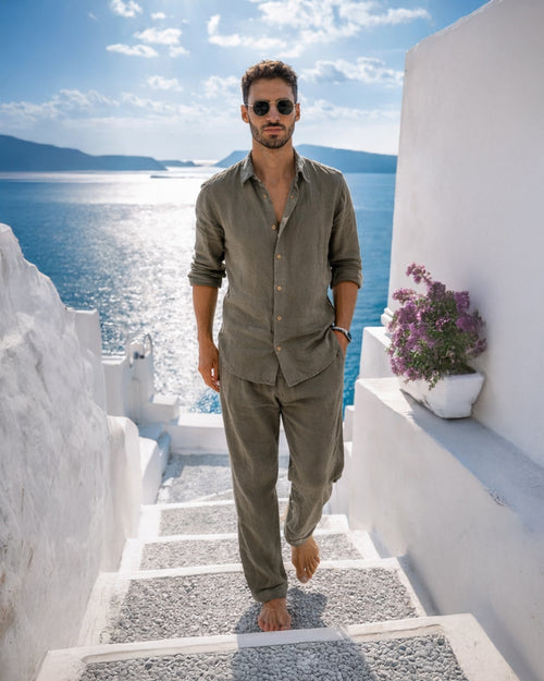 Linen Shirt — Khaki