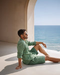 Linen Shorts — Mint Green