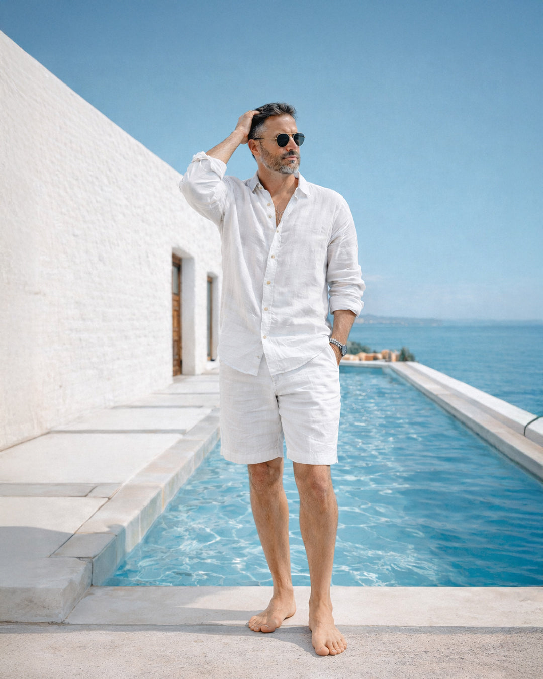 Linen Shorts — White