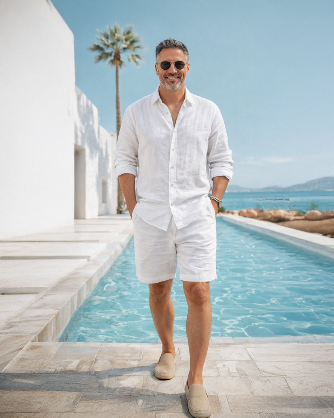 Linen Shorts — White