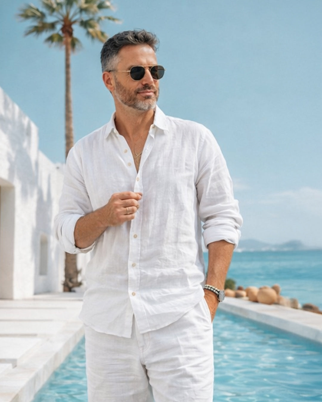 Linen Shorts — White