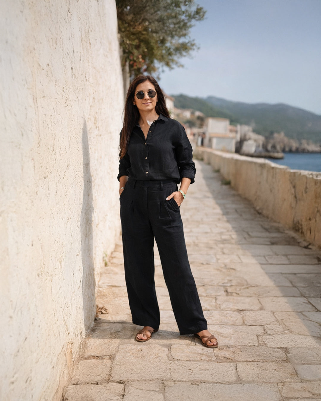 Linen Trousers — Black