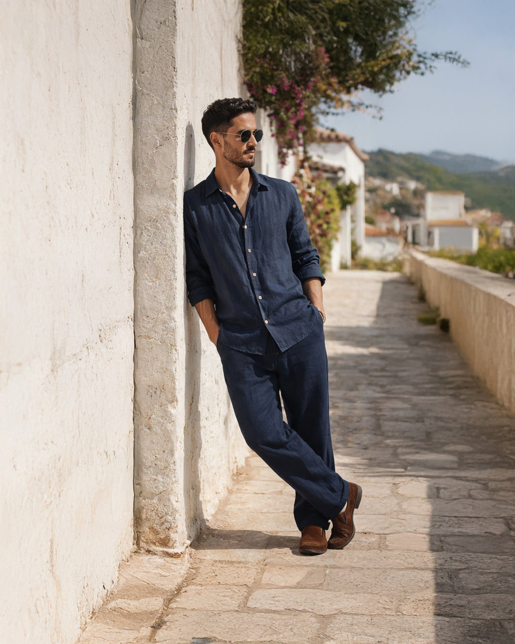 Linen Shirt — Navy