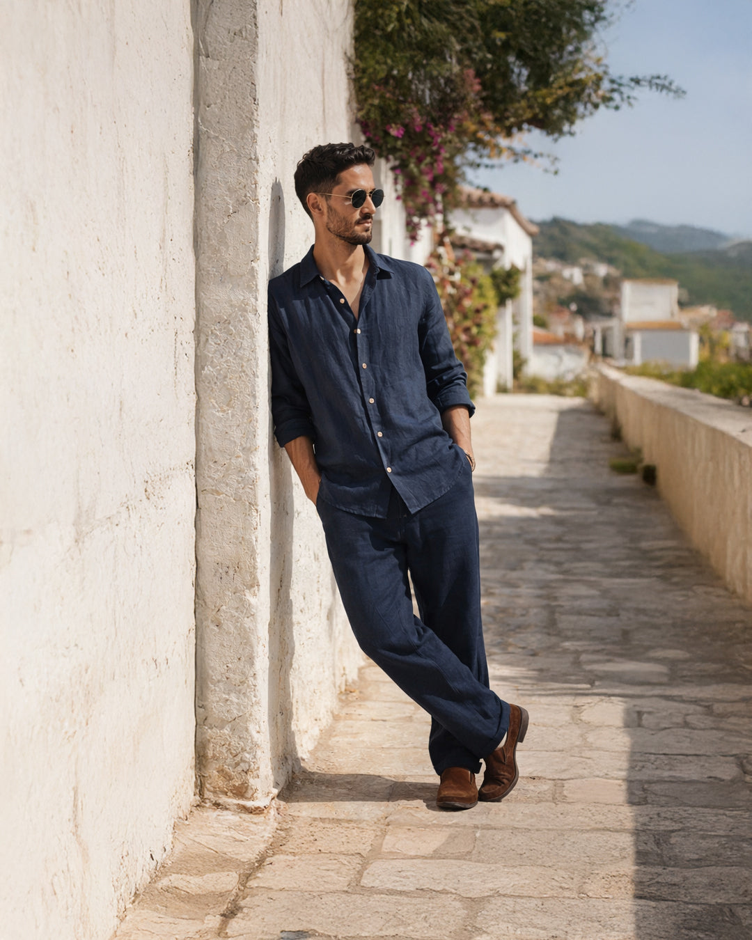 Linen Shirt — Navy