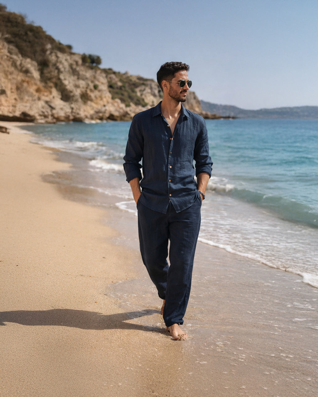 Linen Shirt — Navy