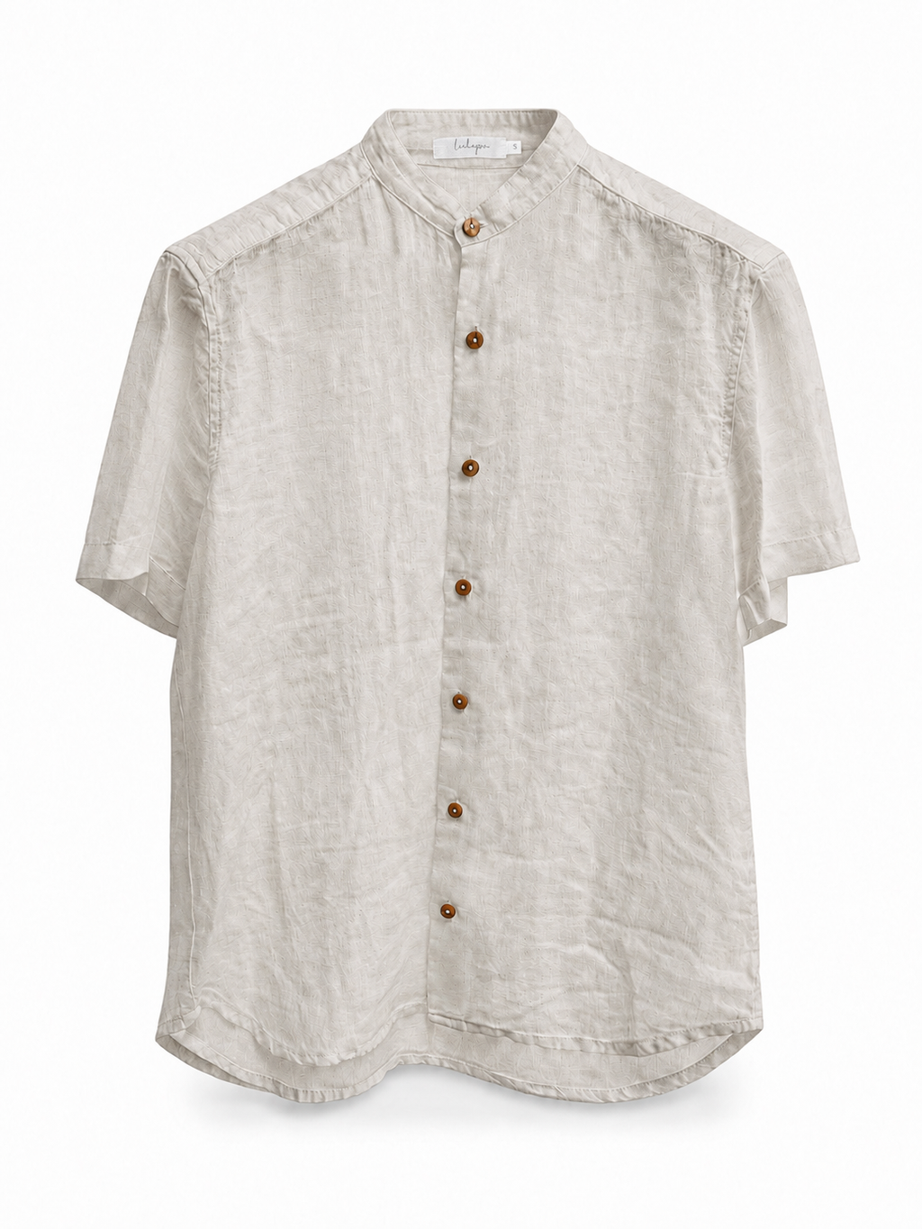 Linen Short Sleeve Shirt — Beige