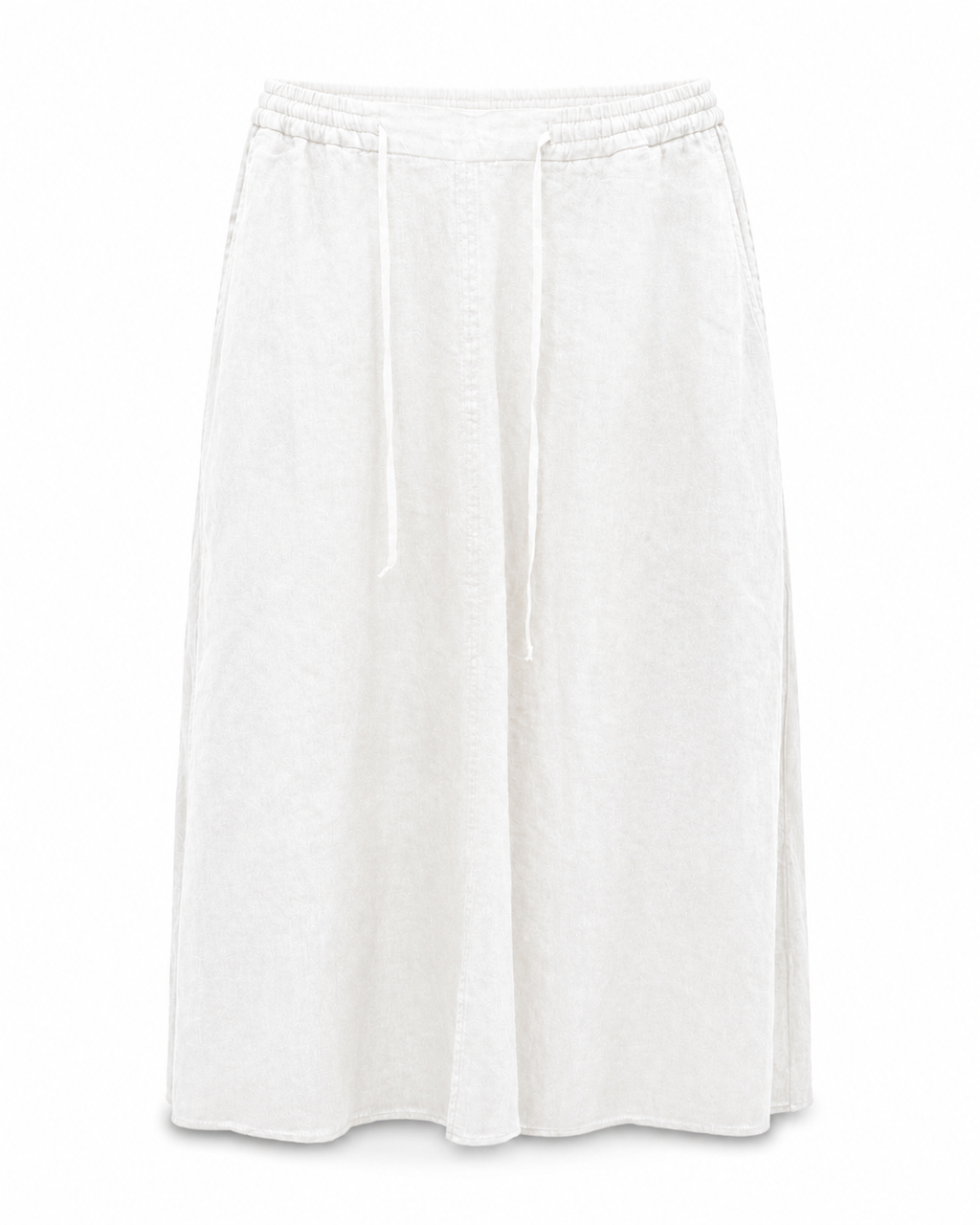 Falda Midi de Lino - Blanco
