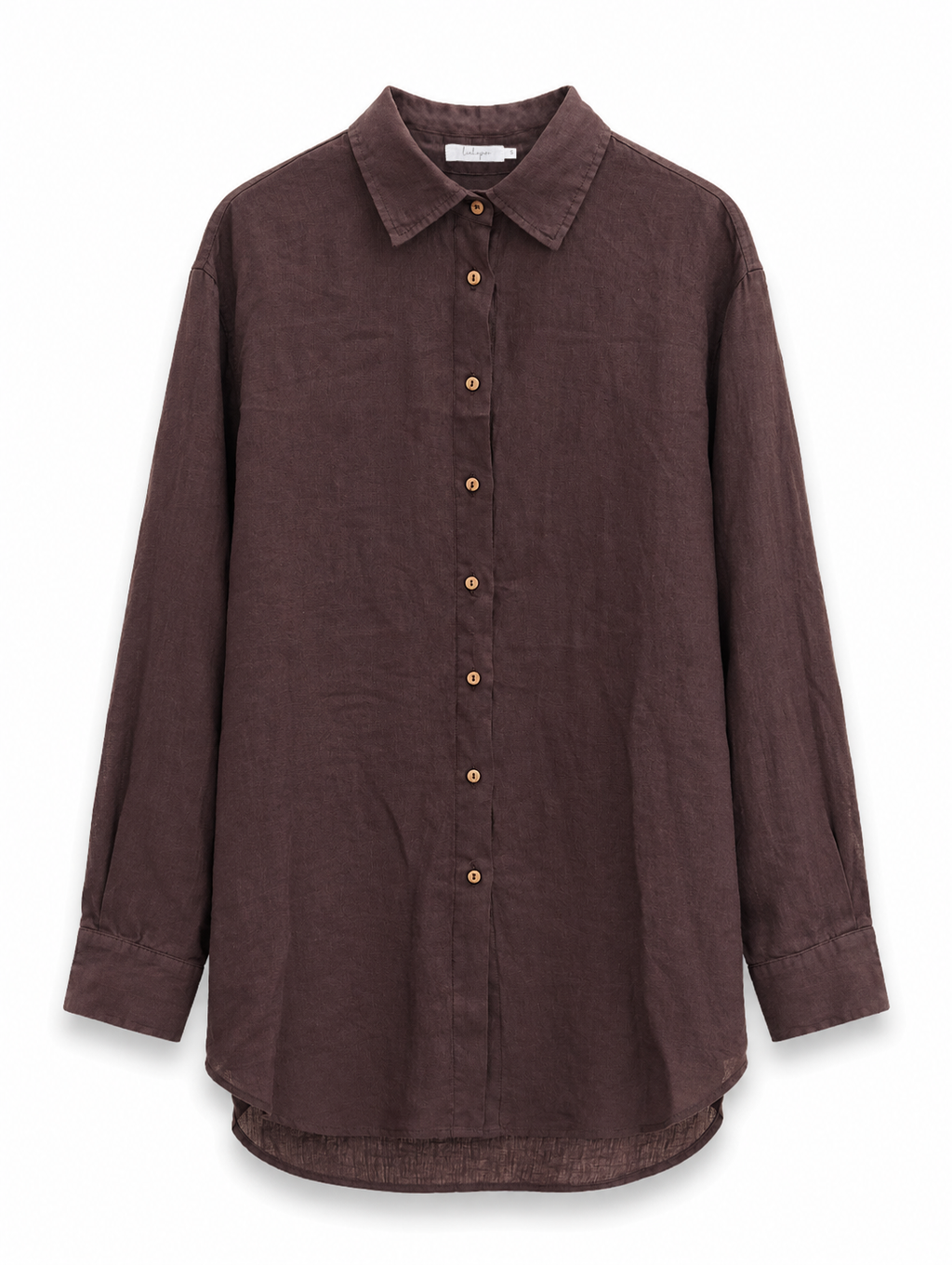 Oversized Linen Shirt - Brown