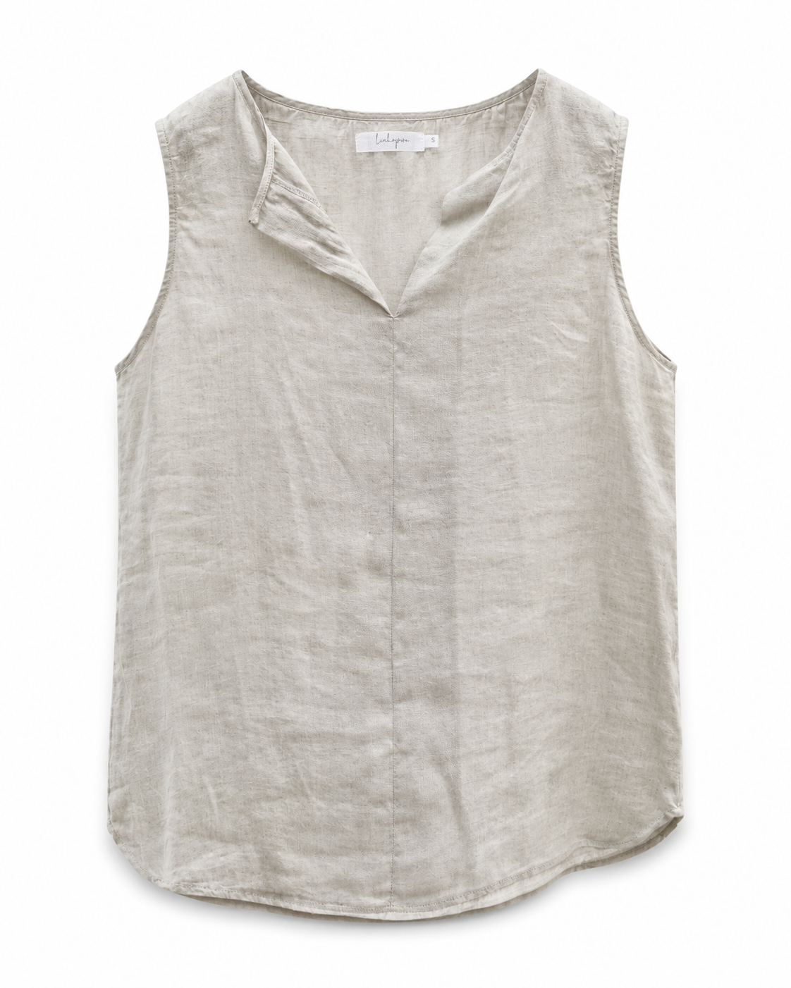 Sleeveless Linen Blouse - Beige