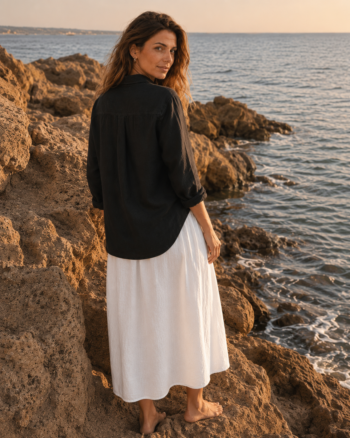Oversized Linen Shirt - Black